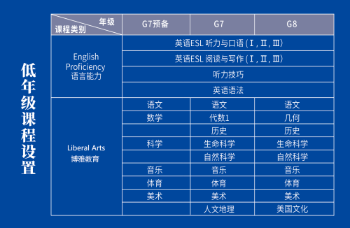 讯得达国际初中课程设置图